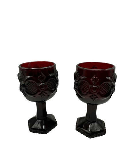 Avon Other - Avon Red glass candle Holders Pair